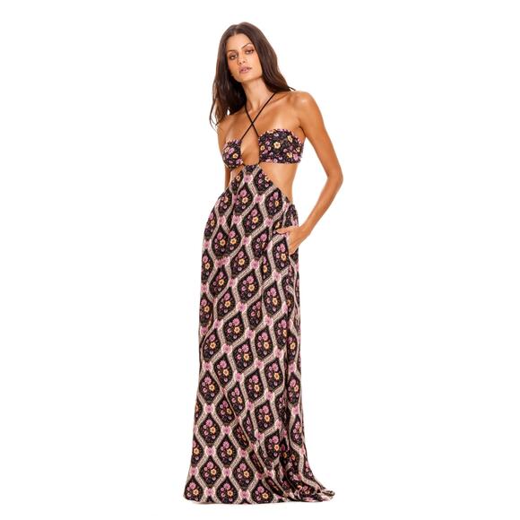 Agua Bendita Dresses & Skirts - Agua Bendita Aguja Daphne Cutout Floral Maxi Dress Medium